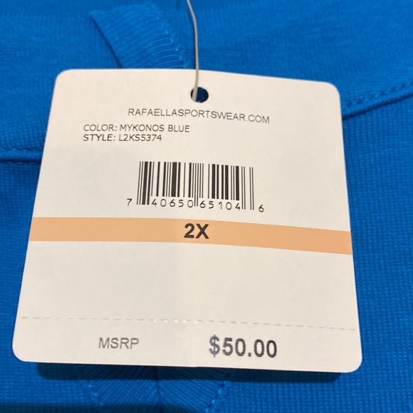 🆕Rafaella Keyhole Cotton Tee, Size 2X - Picture 5 of 6